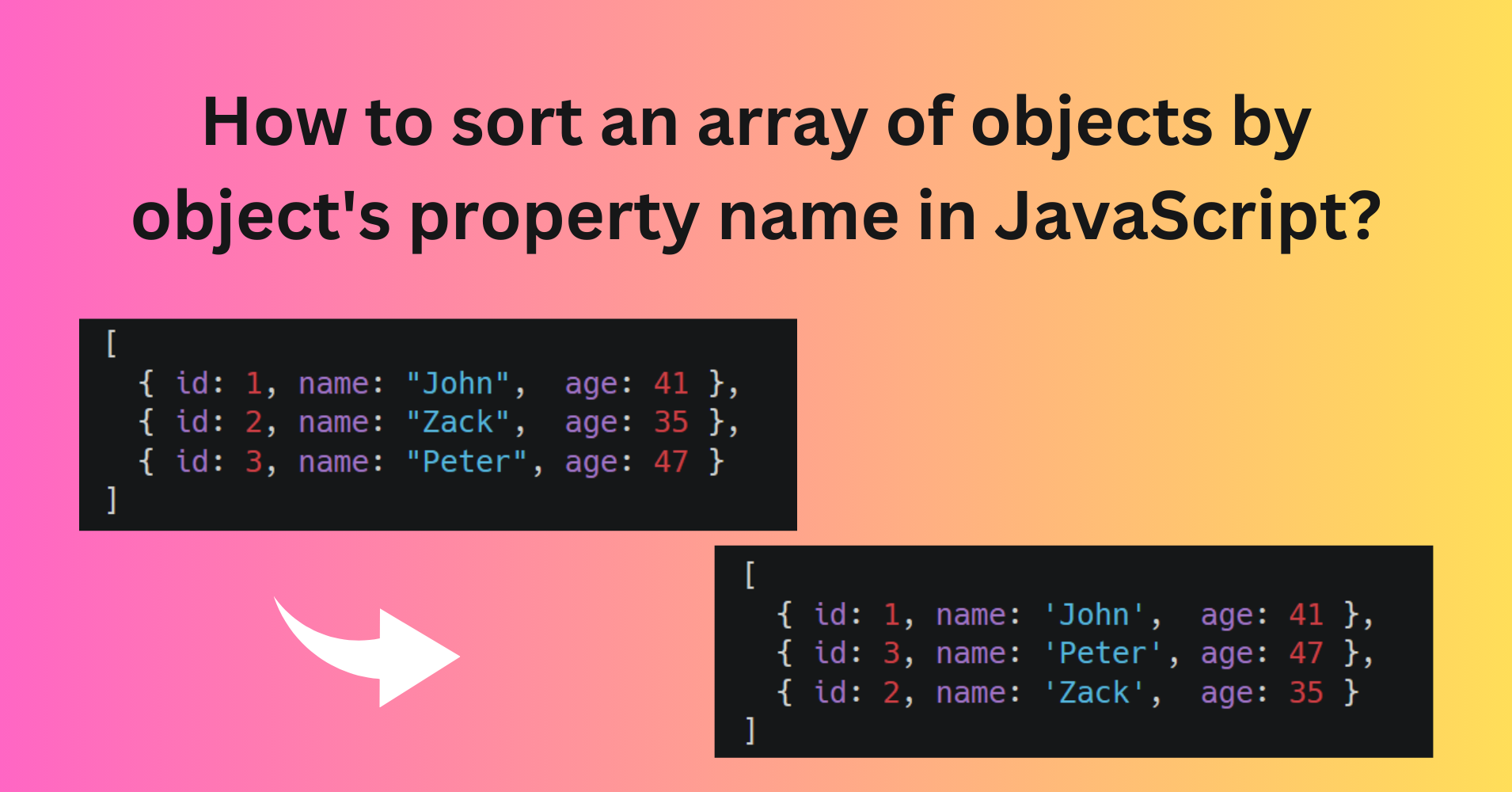 How to Sort an Array of Objects by Property Name in JavaScript